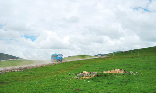 The Bus on the Seda Grassland