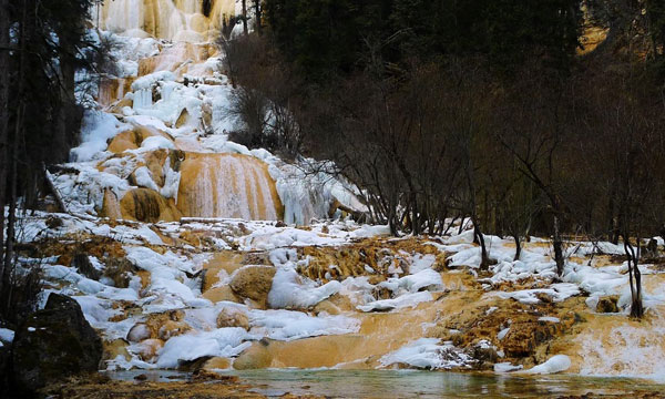 Zhaga waterfalls in winter
